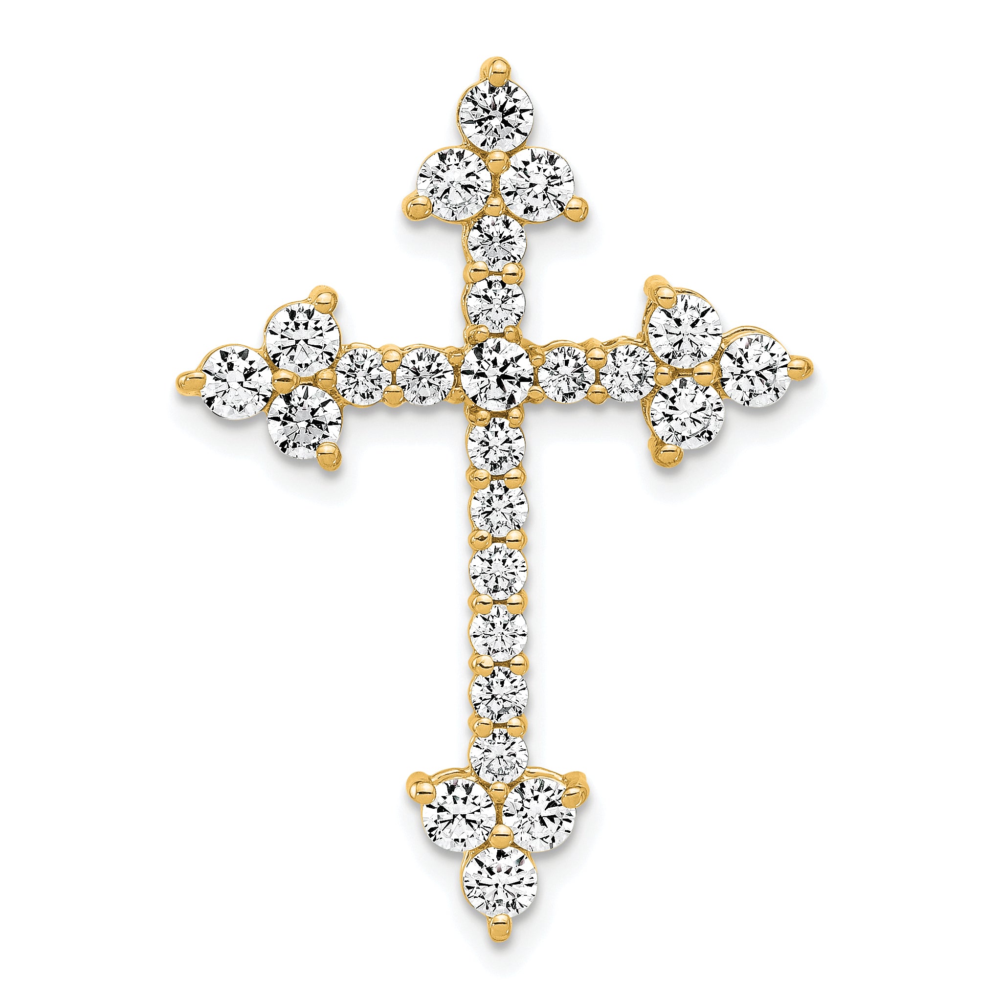 14k 1 1/2 carat Lab Grown Diamond VS/SI+ G+ Complete Cross Pendant Main image