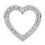 14k White Gold 1 1/2 carat Lab Grown Diamond VS+ F+ Complete Heart Chain Slide Pendant