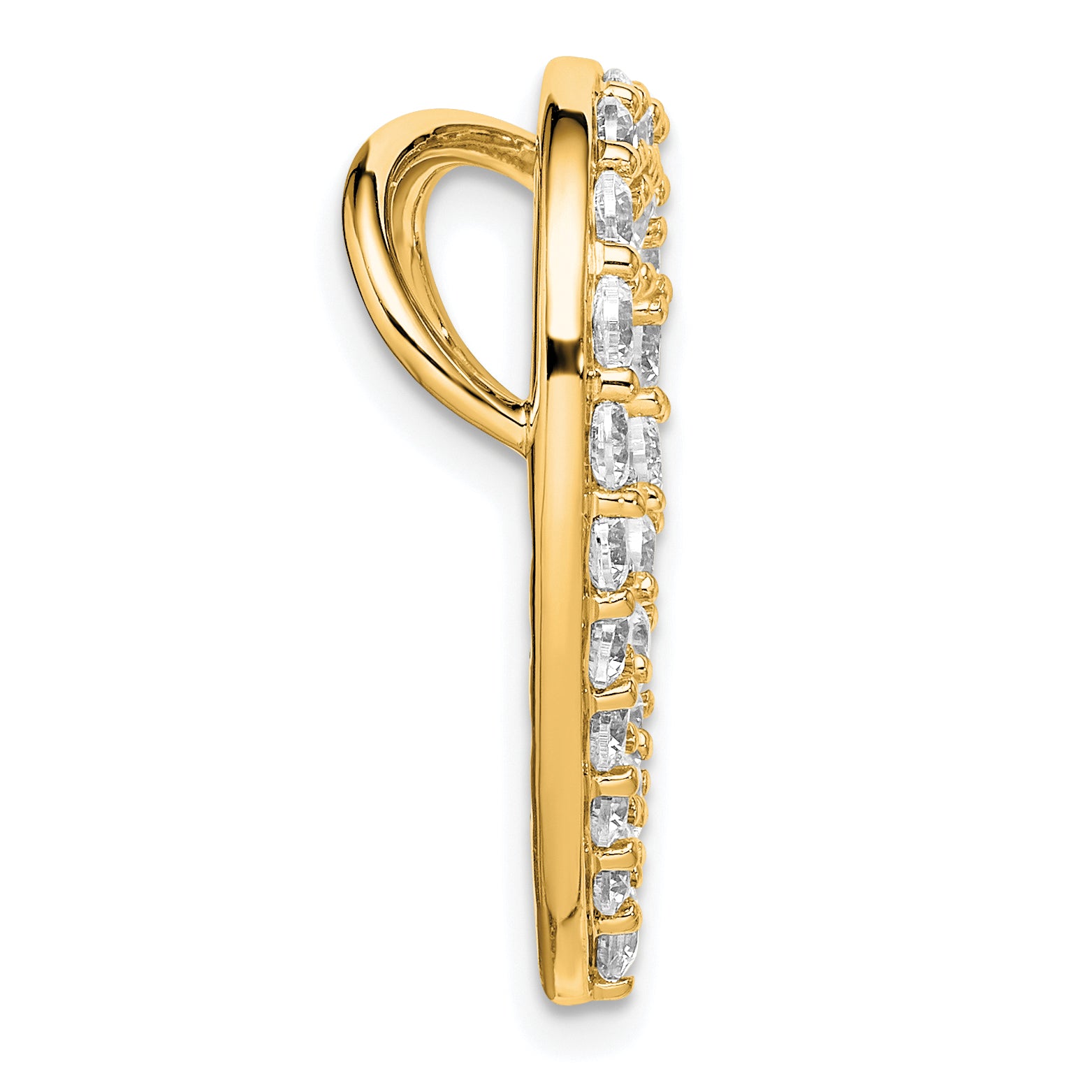 14k 1 1/2 carat Lab Grown Diamond VS+ F+ Complete Heart Chain Slide Pendant Secondary image