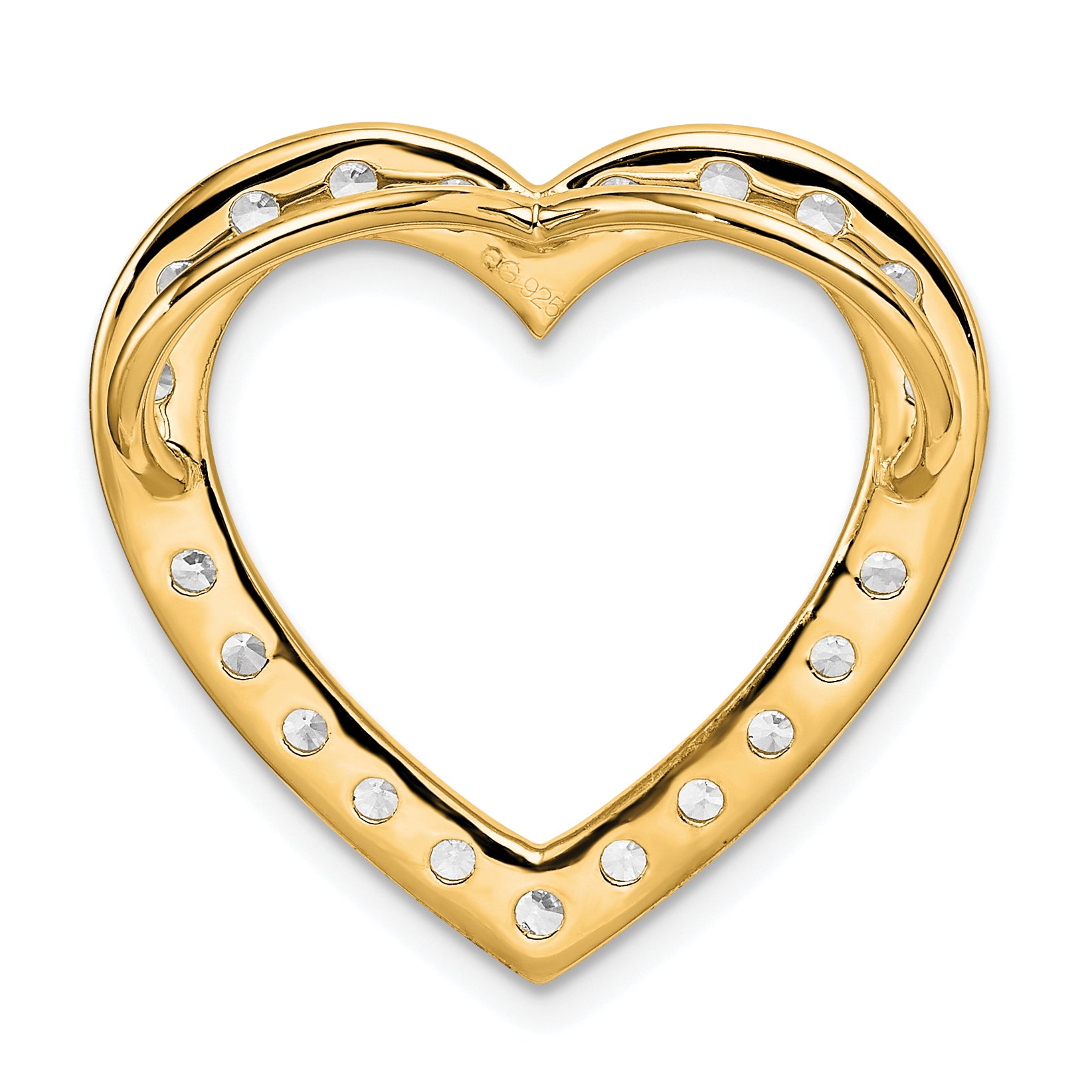 14k 1 1/2 carat Lab Grown Diamond VS+ F+ Complete Heart Chain Slide Pendant
