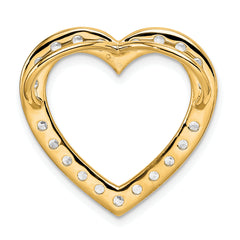 14k 1 1/2 carat Lab Grown Diamond VS+ F+ Complete Heart Chain Slide Pendant