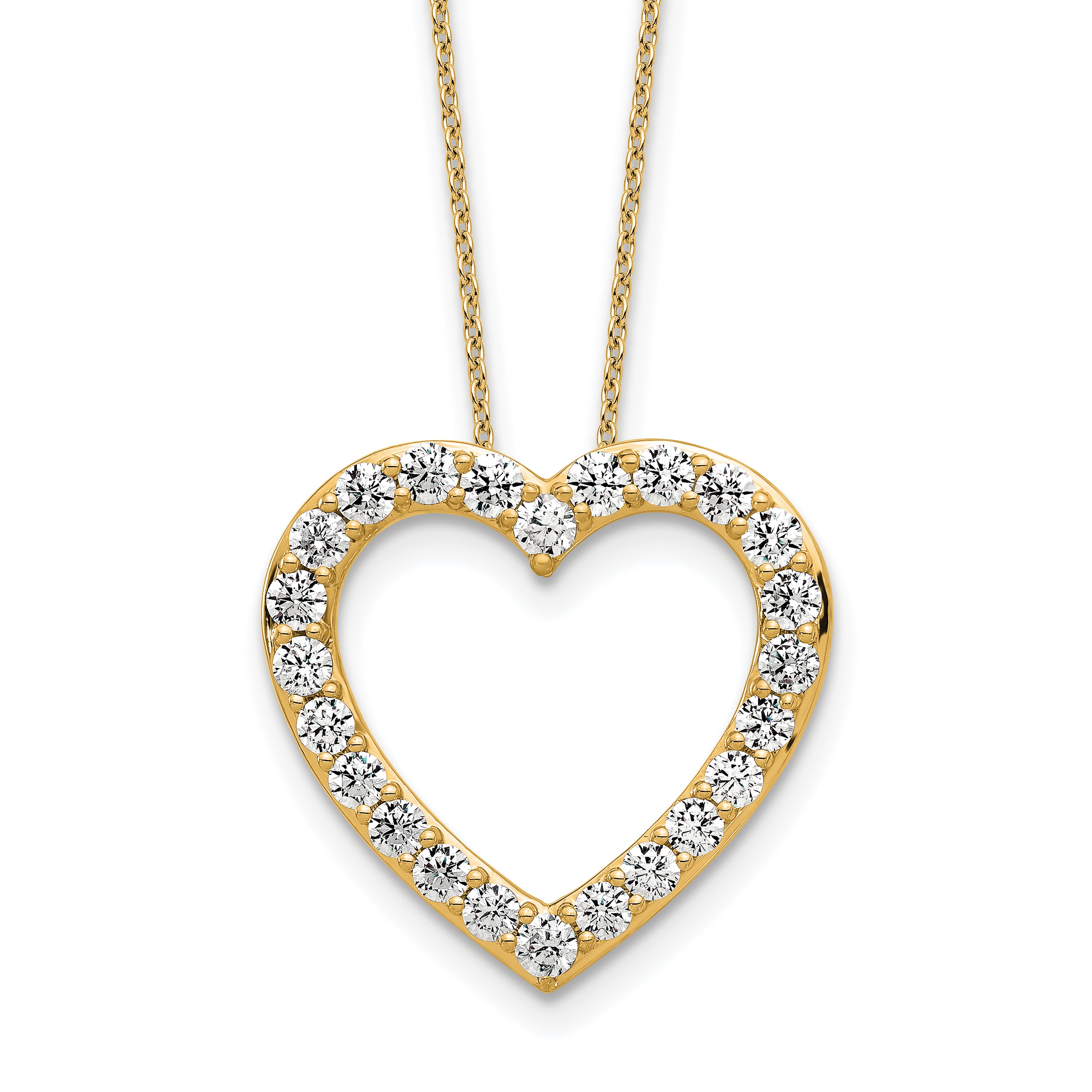 14k 1 3/8 carat Lab Grown Diamond VS/SI+ G+ Complete 18 inch Heart Necklace