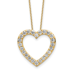 14k 1 3/8 carat Lab Grown Diamond VS/SI+ G+ Complete 18 inch Heart Necklace