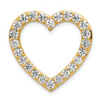 14k 1 1/2 carat Lab Grown Diamond VS+ F+ Complete Heart Chain Slide Pendant