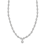 14k White Gold 2 3/4 carat Lab Grown Diamond VS/SI+ G+ 17 inch Fashion Teardrop Necklace