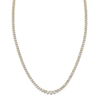 14k 6 1/2 carat Lab Grown Diamond VS/SI+ G+ Complete Round 16 inch Graduated Tennis Necklace