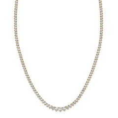 14k 6 1/2 carat Lab Grown Diamond VS/SI+ G+ Complete Round 16 inch Graduated Tennis Necklace