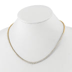 14k 6 1/2 carat Lab Grown Diamond VS/SI+ G+ Complete Round 16 inch Graduated Tennis Necklace