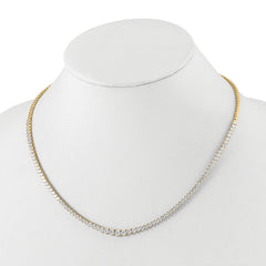 14k 6 1/2 carat Lab Grown Diamond VS/SI+ G+ Complete Round 16 inch Graduated Tennis Necklace