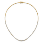 14k 6 1/2 carat Lab Grown Diamond VS/SI+ G+ Complete Round 16 inch Graduated Tennis Necklace