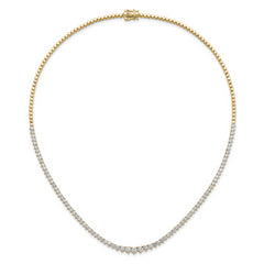 14k 6 1/2 carat Lab Grown Diamond VS/SI+ G+ Complete Round 16 inch Graduated Tennis Necklace
