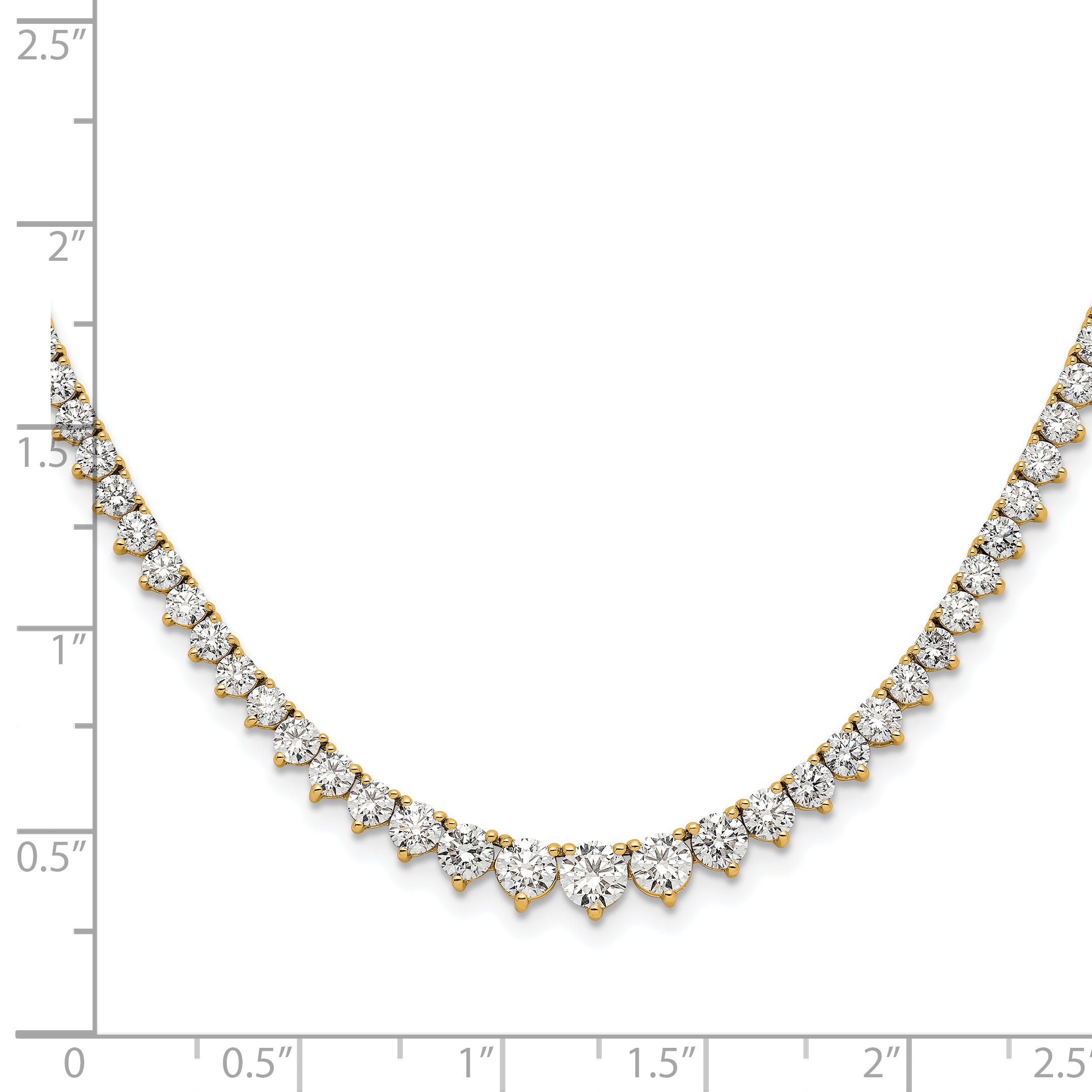 14k 6 1/2 carat Lab Grown Diamond VS/SI+ G+ Complete Round 16 inch Graduated Tennis Necklace