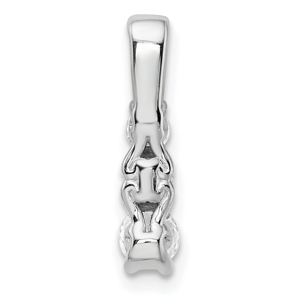 14k White Gold 1/2 carat Lab Grown Diamond VS/SI+ G+ Three Stone Chain Slide Pendant