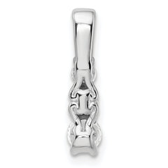 14k White Gold 1/2 carat Lab Grown Diamond VS/SI+ G+ Three Stone Chain Slide Pendant