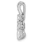 14k White Gold 1 carat Lab Grown Diamond VS/SI+ G+ Three Stone Chain Slide Pendant