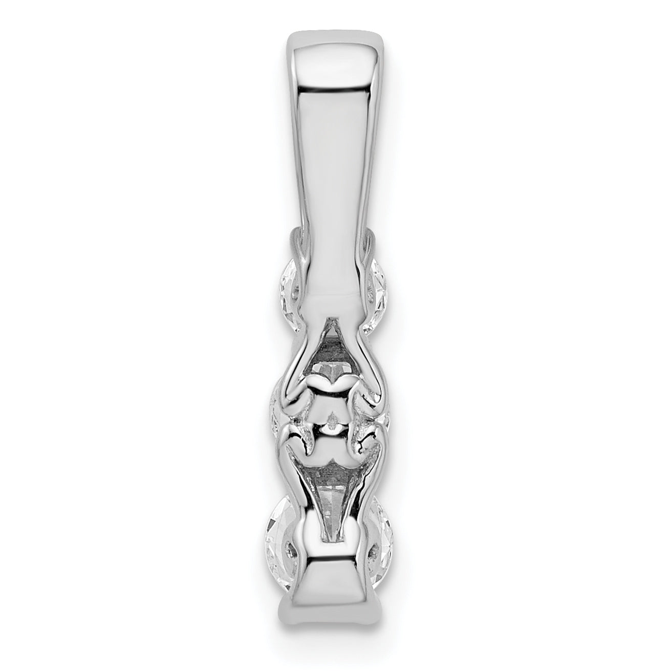 14k White Gold 1 carat Lab Grown Diamond VS/SI+ G+ Three Stone Chain Slide Pendant
