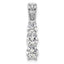 14k White Gold 1 carat Lab Grown Diamond VS/SI+ G+ Three Stone Chain Slide Pendant