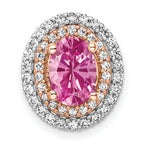 14k Two Tone 1/5 carat Lab Grown Diamond VS/SI+ G+ and Lab Created Pink Sapphire Chain Slide Pendant