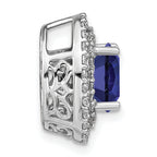 14k Two Tone 1/5 carat Lab Grown Diamond VS/SI+ G+ and Lab Created Blue Sapphire Chain Slide Pendant
