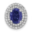 14k Two Tone 1/5 carat Lab Grown Diamond VS/SI+ G+ and Lab Created Blue Sapphire Chain Slide Pendant