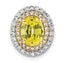 14k Two Tone 1/5 carat Lab Grown Diamond VS/SI+ G+ and Lab Created Yellow Sapphire Chain Slide Pendant
