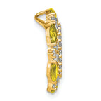 14k 5/8 carat Lab Grown Diamond VS/SI+ G+ and Lab Created Yellow Sapphire Chain Slide Pendant