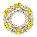 14k 5/8 carat Lab Grown Diamond VS/SI+ G+ and Lab Created Yellow Sapphire Chain Slide Pendant