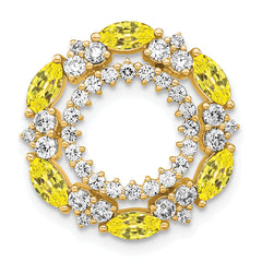 14k 5/8 carat Lab Grown Diamond VS/SI+ G+ and Lab Created Yellow Sapphire Chain Slide Pendant