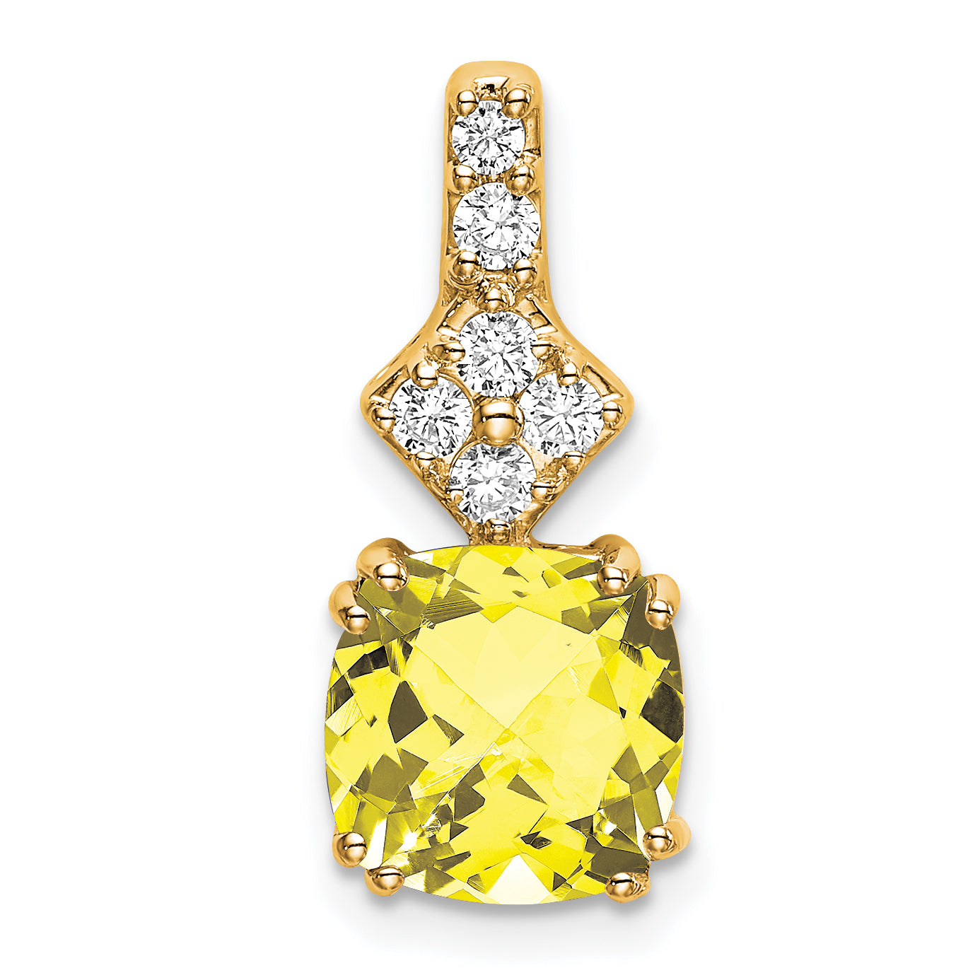14k 1/5 carat Lab Grown Diamond VS/SI+ G+ and Lab Created Yellow Sapphire Complete Pendant Main image