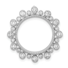 14K White Gold Lab Grown Diamond VS/SI+ G+ Fancy Circle Chain Slide