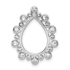 14K White Gold Lab Grown Diamond VS/SI+ G+ Fancy Teardrop Chain Slid