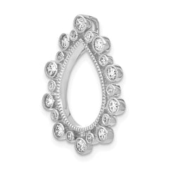 14K White Gold Lab Grown Diamond VS/SI+ G+ Fancy Teardrop Chain Slid