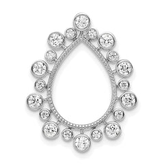 14K White Gold Lab Grown Diamond VS/SI+ G+ Fancy Teardrop Chain Slid
