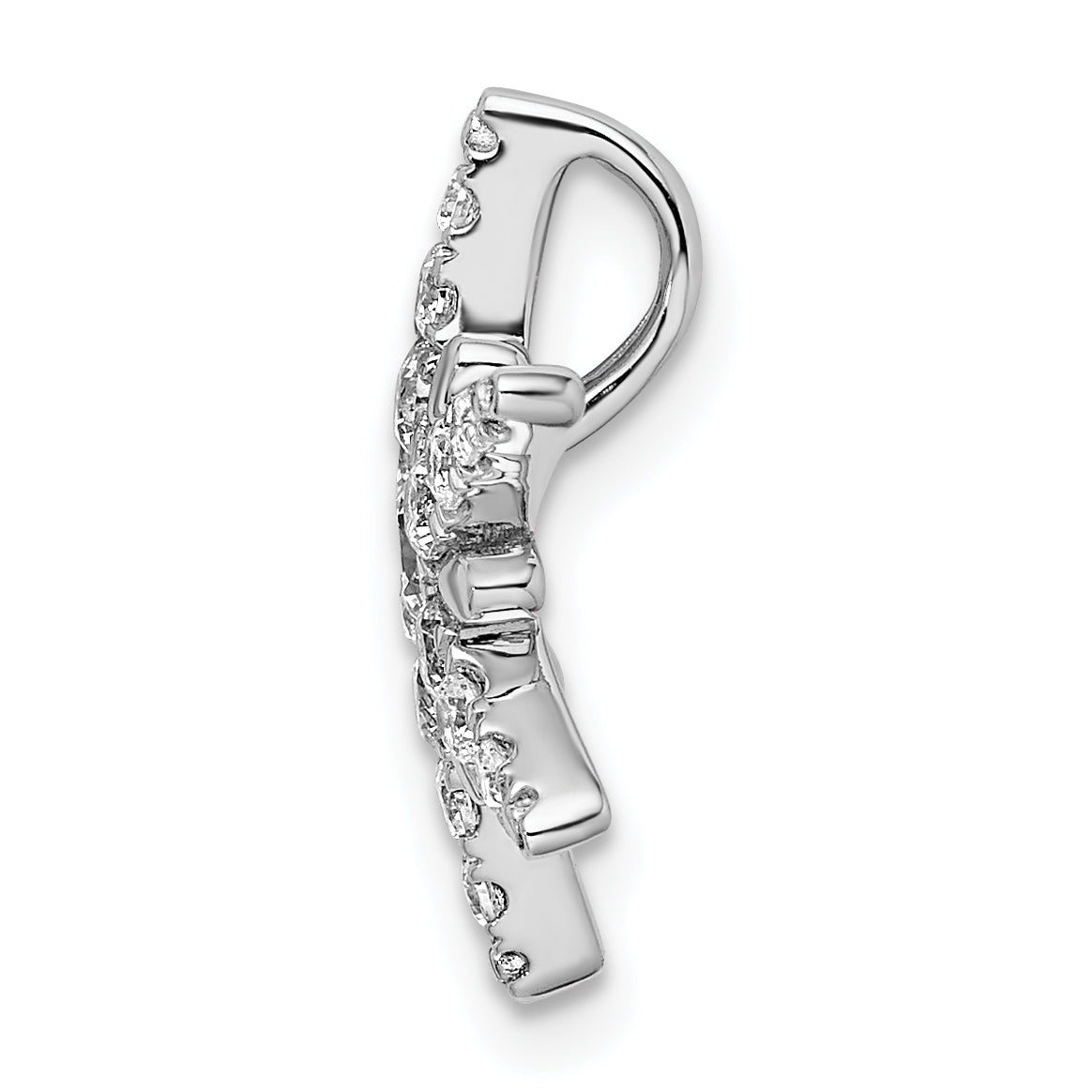 14k White Gold 1/2 carat Lab Grown Diamond VS/SI+ G+ Complete Chain Slide Pendant Secondary image