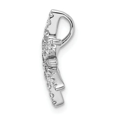 14k White Gold 1/2 carat Lab Grown Diamond VS/SI+ G+ Complete Chain Slide Pendant