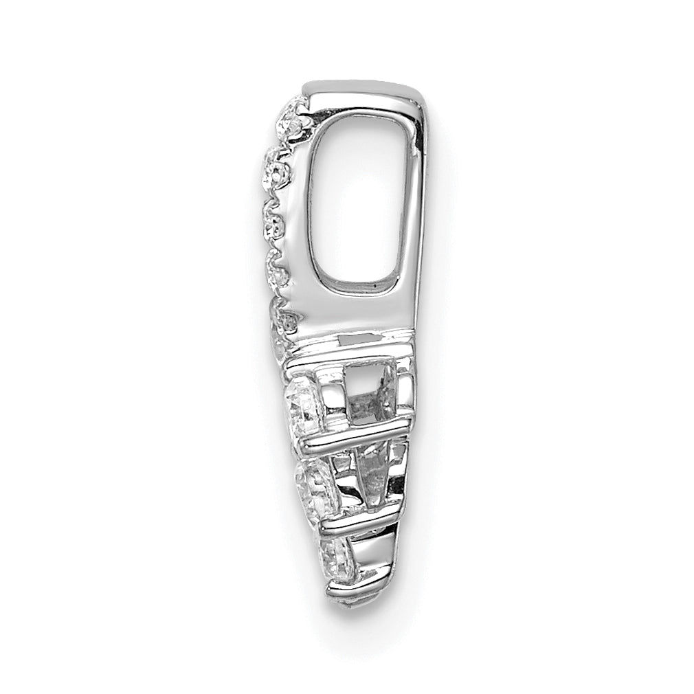 14k White Gold 1/4 carat Lab Grown Diamond VS/SI+ G+ Complete Leaf Chain Slide Pendant