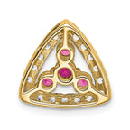 Pure Serenity 14k 3/8 carat Lab Grown Diamond VS/SI+ G+ and Lab Created Pink Sapphire Triangle Pendant