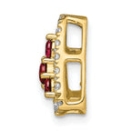14k 1/2 carat Lab Grown Diamond VS/SI+ G+ and Lab Created Ruby Triangle Complete Chain Slide Pendant