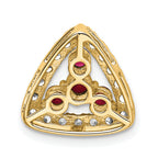 14k 1/2 carat Lab Grown Diamond VS/SI+ G+ and Lab Created Ruby Triangle Complete Chain Slide Pendant