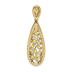 14k White Gold 7/8 carat Lab Grown Diamond VS/SI+ G+ and Lab Created Yellow Sapphire Chain Slide Pendant