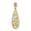 14k White Gold 7/8 carat Lab Grown Diamond VS/SI+ G+ and Lab Created Yellow Sapphire Chain Slide Pendant