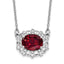 14k White Gold 1 carat Lab Grown Diamond VS/SI+ G+ and Created Ruby Complete 18 inch Necklace