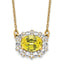 14k White Gold 1 carat Lab Grown Diamond VS/SI+ G+ and Created Yellow Sapphire Complete 18 inch Necklace