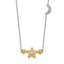 14k Two-tone 1/5 carat Lab Grown Diamond VS/SI+ G+ Complete Stars with Moon 18 inch Necklace