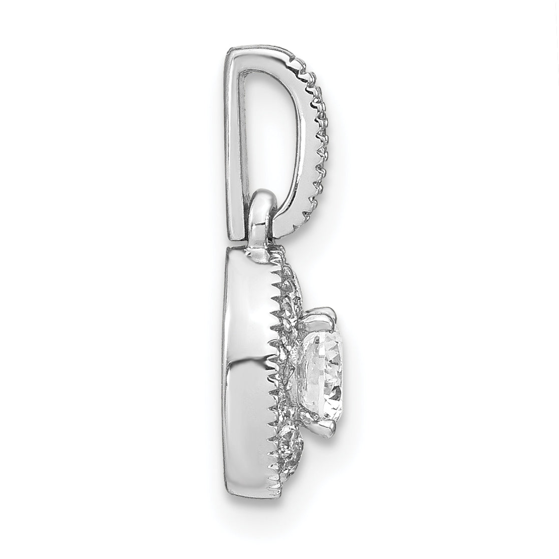 14k White Gold 1/2 carat Lab Grown Diamond VS/S FGH Oval Complete Vintage Pendant Secondary image