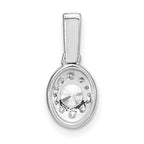 14k White Gold 1/2 carat Lab Grown Diamond VS/S FGH Oval Complete Vintage Pendant