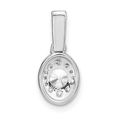 14k White Gold 1/2 carat Lab Grown Diamond VS/S FGH Oval Complete Vintage Pendant