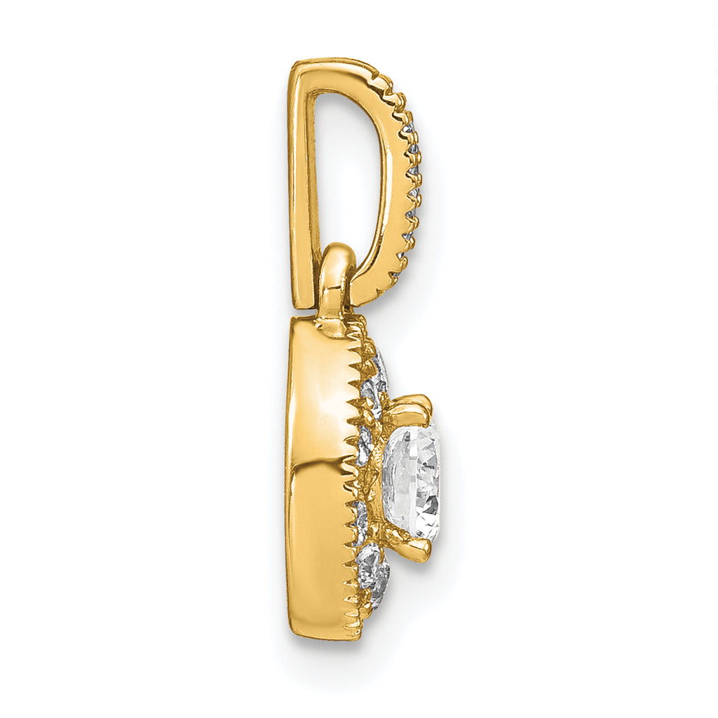 14k 1/2 carat Lab Grown Diamond VS/S IFGH Oval Complete Vintage Pendant