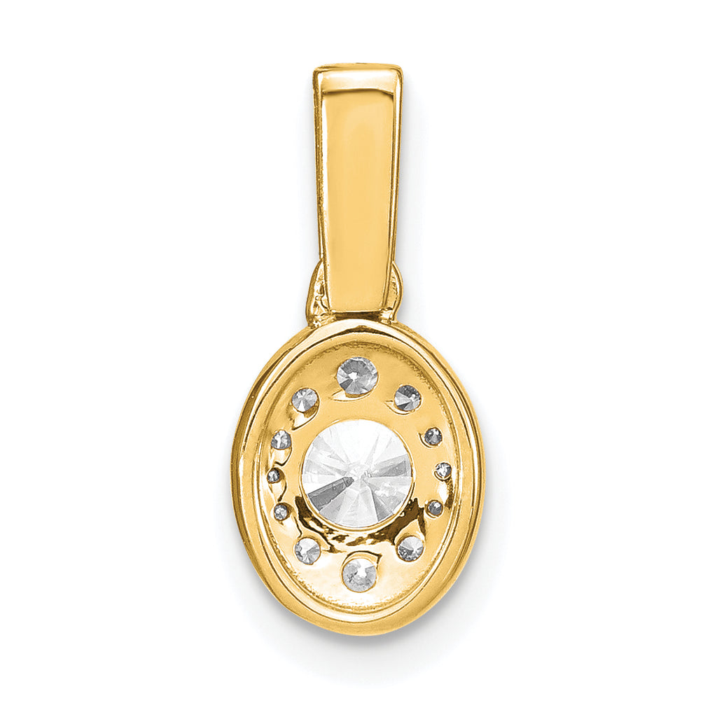 14k 1/2 carat Lab Grown Diamond VS/S IFGH Oval Complete Vintage Pendant