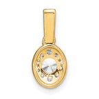 14k 1/2 carat Lab Grown Diamond VS/S IFGH Oval Complete Vintage Pendant